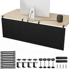 No Drill Under Desk Cable Management Privacy Panel,47.2" Felt Modesty Panel by ERGOCOLLECT