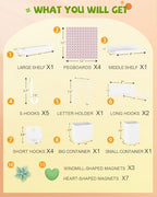 Metal Pegboard Combination Kit 4 Pack Peg Board and 26 Accessories - Image 3