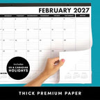 PAPERAGE 2027 Calendar, 12 Months (January 2027 - December 2027), Large (17 in x 22 in), Minimalist Wall and Desk Calendar with Monthly Views, Yearly Plans & Notes Section – Black - Image 3