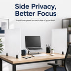 Dual Frosted Acrylic Desk Privacy Panels 24x18 inch, 2 Pack Clamp-On Office Partitions for Cubicle, Study & Counter, Easy Install Privacy Screens - Image 3
