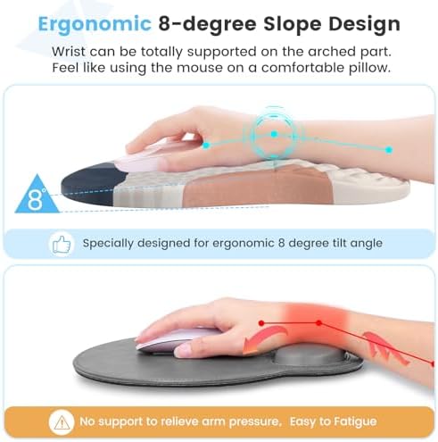 HAOCOO 3-Pcs Ergonomic Desk Accessory Set with Wrist Support, Boho Pink - Image 2