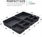 Welaxy 2pc Felt Tray Charcoal Drawer Organizer bin 4 Compartments divider - Image 4