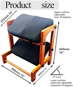 Adjustable Rubber Wood Foot Rest Under Desk - Double Layer Ergonomic Foot Pad with 4-Level Angle Adjustment for Both Layers, Soft Cushion for Office, Home & Gaming - Image 2