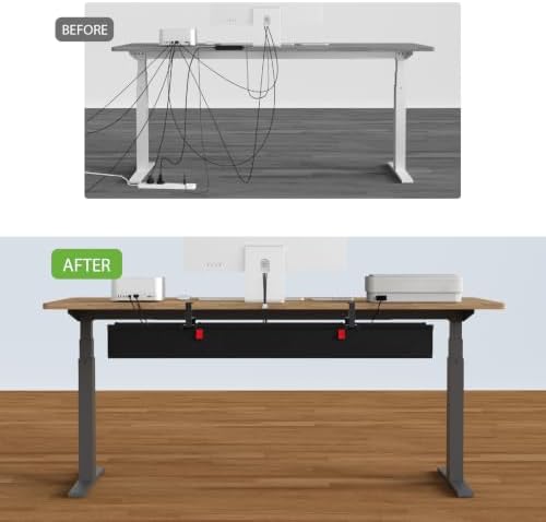KEEGH Extra Large No Drill Under Desk Cable Management Tray 48 in, Black - Image 6
