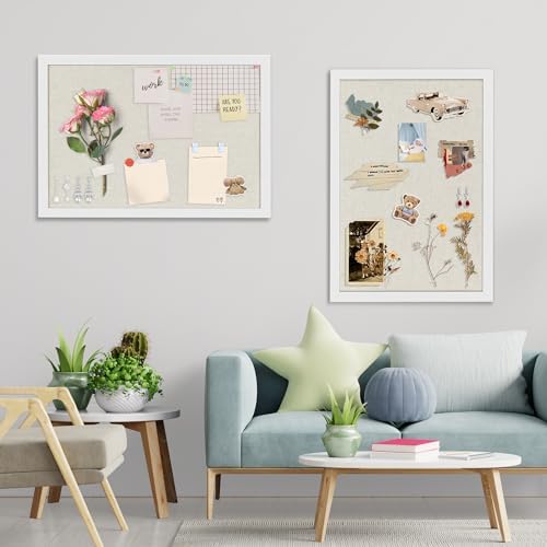 AKTOP White Cork Bulletin Board with Linen 18" X 24" - Image 3