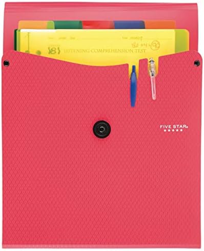 Five Star Expanding File Folder, 5-Pocket Vertical Expandable File Folder, Red (72693) - Image 3