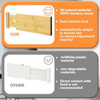 BAMEOS 4" High Bamboo Drawer Dividers - Adjustable Small Drawer Organizer - Kitchen, Dresser, Bathroom, Bedroom & Office - 4-pack - Image 3