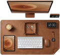 LL LEATHER LOVERS Leather Desk Mat, 16" x 30" Antique Brown, Desk Mouse Pads on Top of Desks, Non Slip Top Grain Leather Desk Blotter, Laptop Desk Mat, Desk Writing Pad for Office and Home by LLLEATHERLOVERS