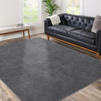 Office Chair Mat, 75" x 60" Large Chair Mat for Hard Floors, Flannel Fabric Area Rug for Hard Surface, Floor Protector Under Desk Mat for Home Office (Dark Grey) by QQpony