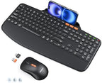 MEETION Bluetooth Wireless Keyboard Mouse Combo with Tablet Holder by MEETION