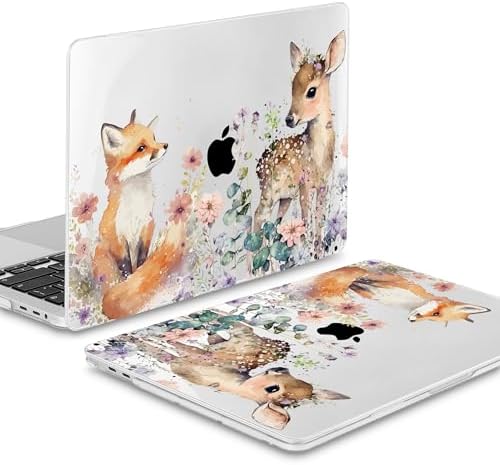 Mektron Case for MacBook Pro 16 Inch A2141 Cover 2019 Release 16" with Liquid Retina Display/Touch ID, Plastic Hard Shell with Keyboard Skin & Screen Protector & Dust Plug, Fox and Deer - Image 5