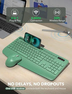 Wireless Keyboard and Mouse Combo - Full-Sized, Ergonomic Wrist Rest - Image 4