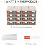 16 Pack Stackable Desk Organizer Drawers for Craft Storage Gray - Image 6