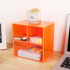 Gelite Desk Organizer with 3 Storage Drawers for Makeup Office Acrylic Desktop Drawer Organizer for Vanity Office Organization and Storage Box, Neon Orange - Image 4