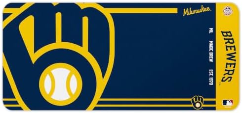 SOAR MLB Official Established Primary Logo Wordmark Home Office Desk Pad Mouse Pad Mat 35" x 16" (Milwaukee Brewers, Milwaukee Brewers) - Image 2