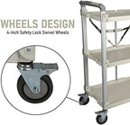 Olympia Tools 89-355 Pack N Roll Collapsible Service Cart, XL, 300LB Capacity, White - Image 6
