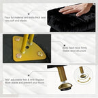 Small Foot Stool with Storage & Gold Metal Legs, Small Ottoman Foot Rest Under Desk for Couch, Chair, Black Furry with High-Density Resilient Sponge - Image 6