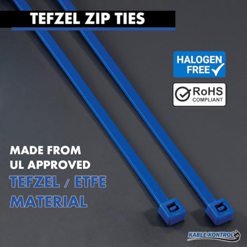 Kable Kontrol Tefzel Cable Ties ETFE, 11 Inch 100 Pcs, 50 Lbs Test, Blue - Image 3