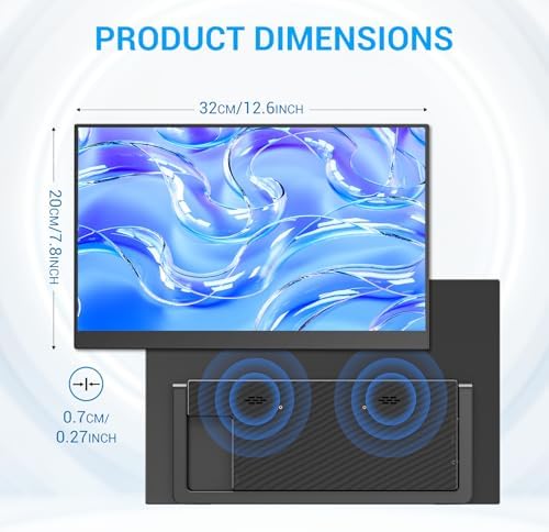 Veout Portable Monitor with Built-in Stand, IPS Vertical Monitor, USB-C & Mini HDMI External Laptop Screen, Second Display for PC, MacBook, iPad, Phone, Travel & Office, 14 inch - Image 2
