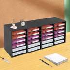 24 Slot Mail Sorter Organizer, Wood Literature Organizer Student Mailbox for Classroom, Desktop File Paper Storage Rack for Office Home School - 39.4"L×11.8”W×16.5“H (Black, 24-Compartment-A) - Image 5