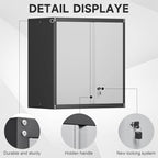 Locking Metal Wall Cabinet, 28" Metal Storage Cabinets with Doors and Shelf, Steel Garage Locker Mounted Small Tool Chest for Home Office, Kitchen, Pantry - Image 5