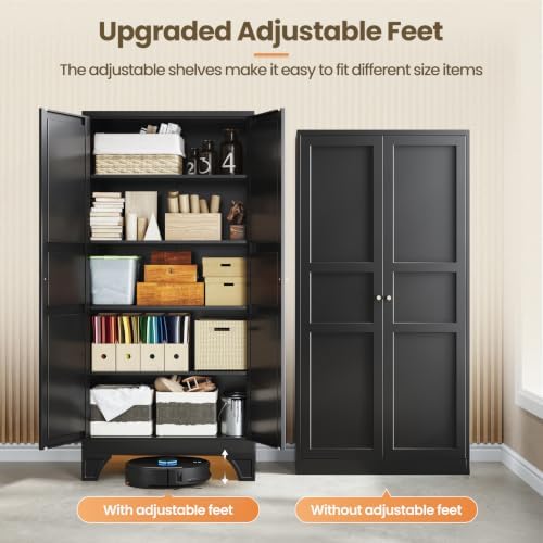 Yizosh Metal Pantry Cabinet, 75" Kitchen Pantry - Image 6