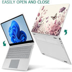 Mektron Case for 13.5" Microsoft Surface Laptop 5/4/3 with Metal Palm Rest Model 1951/1868, 2019/2021/2022 Release Plastic Hard Shell Cover with Screen Protector, Butterfly Flower C074 - Image 4