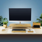 Monitor Stand Wood Riser for iMac Laptop Computer Monitor – A Sturdy Computer Stand to Elevate Your Screen and Reduce Eye Strain and Maintain Body Position(Oak Wood) - Image 4