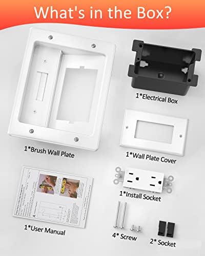 Elecpow in Wall Cable Management Kit, Hide TV Power Cables & Low Voltage Wires Behind The Wall, Recessed Outlet for Wall Mounting TV - Image 7