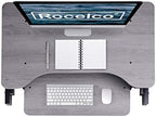 Rocelco 32" Height Adjustable Standing Desk Converter - Quick Sit Stand Up Dual Monitor Riser - Gas Spring Assist Tabletop Computer Workstation - Large Retractable Keyboard Tray - Grey (R ADRG) - Image 5