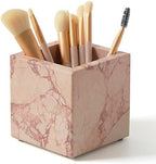 Real Luxurious Natural Marble Toothbrush Holder & Makeup Brush Organizer by MULWRMarbleTray