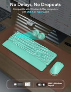 Wireless Keyboard and Mouse Backlit - Typewriter, Magnetic Wrist Rest - Image 3