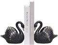 Swan Decorative Bookends,Resin Book Ends for Shelves,Unique Black Book Holders,Heavy Duty Swan Decor for Home Office Desk Bookshelf,Set of 2,Gifts for Anniversary by Kakizzy