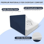 Foot Rest Ergonomic Pillow for Under Desk at Work & Handle Navy - Image 3