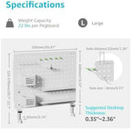 PEGZONE Clamp on Desk Pegboard, 20.4" x 16.5", with 15 Accessories, White - Image 5