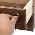Wooden Desk Organizer with Lockable Drawers, 2-Tier Countertop Storage Cabinet File Cabinet Jewelry Organizer Home Office Supplies Organization Unit (Walnut-2 Lock) - Image 6