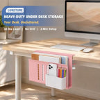LUKETURE Desk Side Storage Laptop Holder No Drill Clamp On Organizer - Image 2