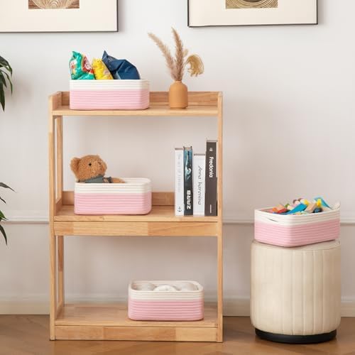 OIAHOMY 4 PACK 7L Storage Baskets for Organizing Storage Bins Pink - Image 6