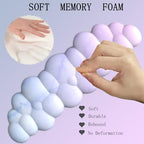 Cloud Mouse Pad and Keyboard Wrist Rest 4PCS Extended Large Desk Mat Pad Set Memory Foam Non-Slip Ergonomic Gaming Mouse Pad Wrist Support for Computer Laptop Home Office Cute Pink Blue Sky - Image 2