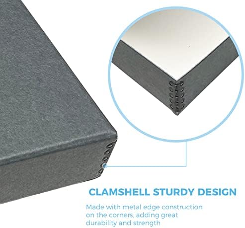 Lineco Clamshell Archival Storage Box, 16.5x20.5x1.75 Inch, Gray - Image 4