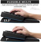 3-Piece Ergonomic Desk Mat Set,Memory Foam Wrist Rest for Gaming Desk,Black - Image 4