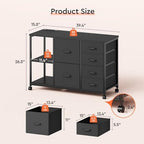 Maihail 6 Drawer File Cabinet with Charging Station and Open Storage Shelf - Image 3