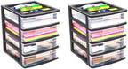 Gracious Living 4-Drawer Desktop/Countertop Organizer, Black/Clear, 2 Pack by GraciousLiving