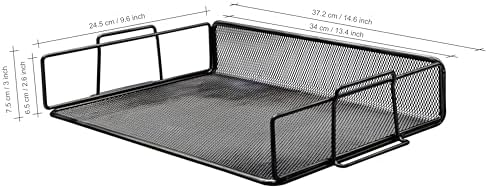 Exerz Letter Trays 4pcs Black Paper Sorters Stackable, 4 Tiers File Trays, Desk Organizer - Metal - Image 3