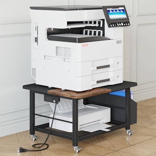 YAOHUOO 23.6" Large Printer Stand with Power Outlet,3D Printer Table by YAOHUOO