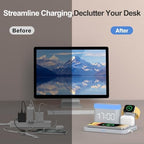 ANJANK Wireless Charging Station with Alarm Clock & Night Light,Magnetic 5 in 1 Charger Stand for Multiple-Device,Charging Dock for iPhone 17 16 15 14 13 12 Pro Max Plus,Apple Watch,Airpods,Nightstand - Image 7