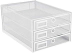 Annova Desk Organizer Wire Mesh 3 Tier Sliding Drawers Paper Sorter/Multifunctional/Premium Solid Construction for Letters, Documents, Mail, Files, Paper, Kids' Art Supplies (White) by LivingNecessities