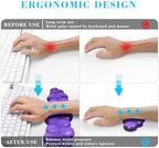 Gel Cloud Keyboard and Mouse Wrist Rest, Cute Wrist Support and Arm Support Keyboard Rest for Keyboard and Mouse Typing Pain Relief，Suitable for Office/Computer/Laptop/Gaming (Transparent Purple Set) - Image 2