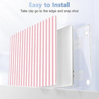 for MacBook Pro 16 inch Case 2019 2020 Release Model A2141, Plastic Hard Shell Cover with Keyboard Cover & Screen Protector for MacBook Pro 16 inch with Touch Bar, Pink & White Stripes - Image 5