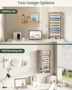 CHOEZON Wall File Organizer, 10-Tier Hanging Mail Organizer, Wall Mount File Holder with 4 Side Hooks, Industrial Mail and Storage Organizer, Wooden Vertical Hanging Holder for Office, Greige MWJ03FH - Image 5